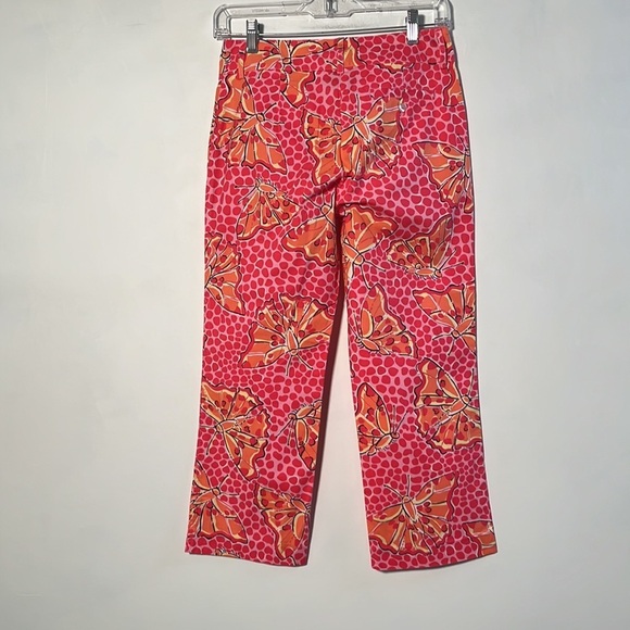 LILLY PULITZER Vintage "Cha Cha" Butterfly Print Cotton Resort/Beachy Capri SZ 0 - Picture 2 of 13